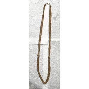 Multi-Strand‎ Double Knot Gold Tone Long Necklace Trendy Boho Fashion Jewelry